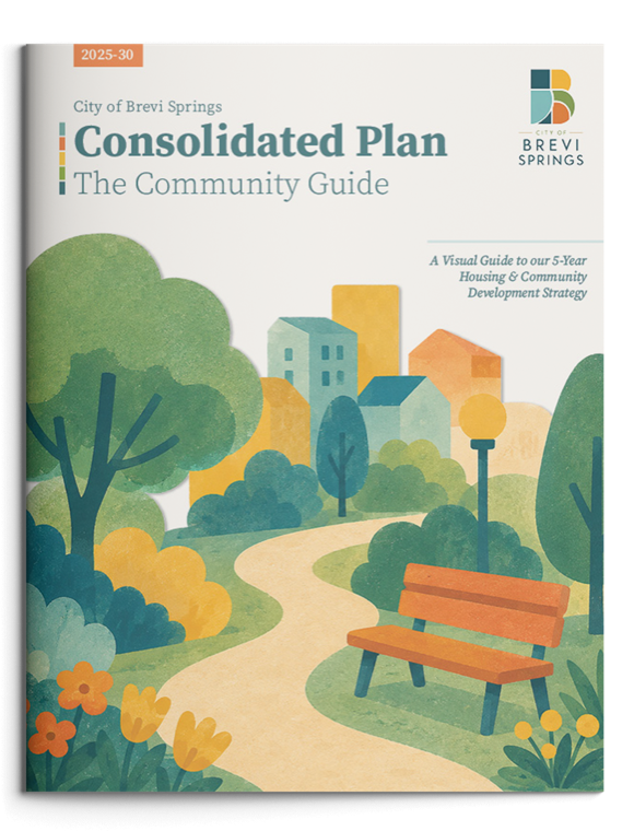 Mockup cover of the Brevi Springs Consolidated Plan Community Guide